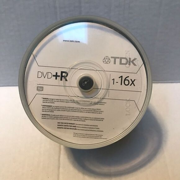 NIP TDK DVD+R 50 pack 1–16X blank recordable CDs - Picture 2 of 4